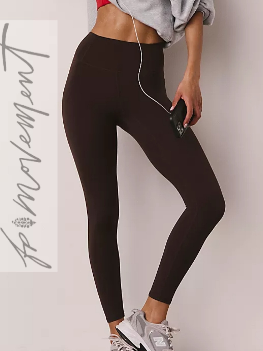 High-Waist Brown Women's Active Leggings